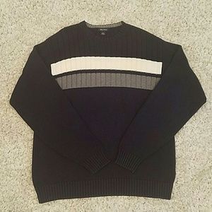 Stripped Knit Pullover Grandpa Sweater